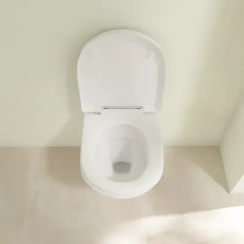 Villeroy & Boch O.novo Унитаз с вертикальным смывом, с короткой базой, настенный, Альпийский белый 56881001