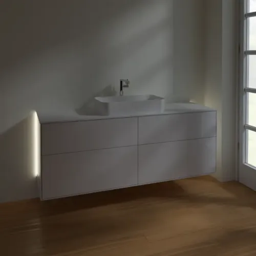 Villeroy & Boch Finion Тумба под раковину, с подсветкой, 4 выдвижных ящика, 1600 x 603 x 501 mm, Glossy White Lacquer G32100GF