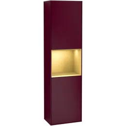 Villeroy & Boch Finion Шкаф-пенал, с подсветкой, 2 двери, 418 x 1516 x 270 mm, Peony Matt Lacquer / Gold Matt Lacquer F470HFHB