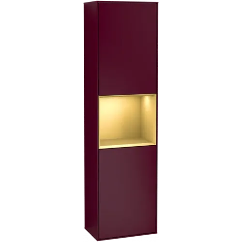 Villeroy & Boch Finion Шкаф-пенал, с подсветкой, 2 двери, 418 x 1516 x 270 mm, Peony Matt Lacquer / Gold Matt Lacquer F470HFHB