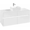 Villeroy & Boch Collaro Тумба под раковину, с подсветкой, 4 выдвижных ящика, 1200 x 548 x 500 mm, Glossy White / Glossy White C041B0DH