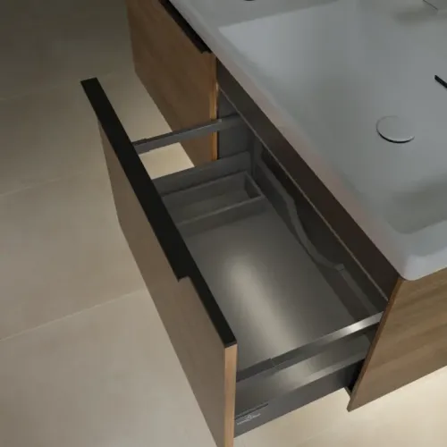 Villeroy & Boch Subway 3.0 Тумба под раковину, с подсветкой, 2 выдвижных ящика, 1272 x 429 x 478 mm, Oak Kansas C567L1RH
