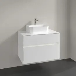 Villeroy & Boch Collaro Тумба под раковину, с подсветкой, 2 выдвижных ящика, 800 x 548 x 500 mm, Glossy White / Glossy White C093B0DH