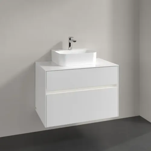 Villeroy & Boch Collaro Тумба под раковину, с подсветкой, 2 выдвижных ящика, 800 x 548 x 500 mm, Glossy White / Glossy White C093B0DH