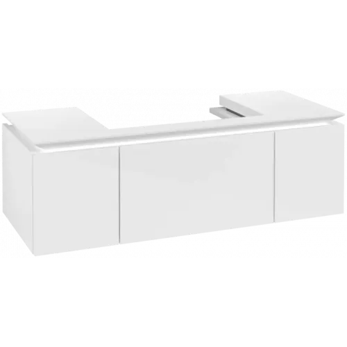 Villeroy & Boch Legato Тумба под раковину, 3 выдвижных ящика, 1200 x 380 x 500 mm, Glossy White / Glossy White B69600DH