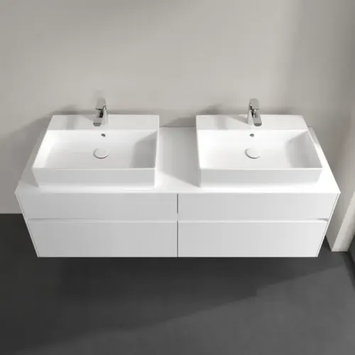 Villeroy & Boch Collaro Тумба под раковину, с подсветкой, 4 выдвижных ящика, 1600 x 548 x 500 mm, Glossy White / Glossy White C137B0DH