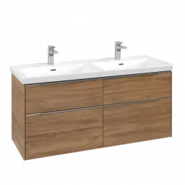 Villeroy & Boch Subway 3.0 Тумба под раковину, с подсветкой, 4 выдвижных ящика, 1272 x 576 x 478 mm, Oak Kansas C568L0RH