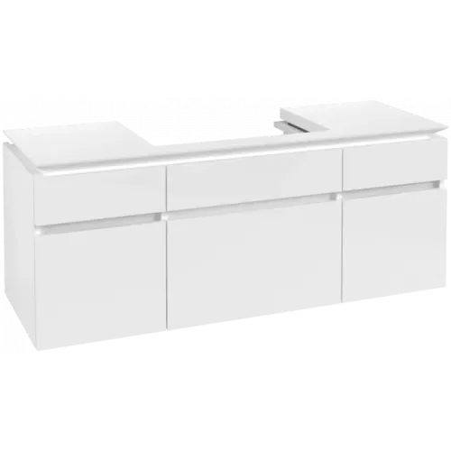Villeroy & Boch Legato Тумба под раковину, 5 выдвижных ящиков, 1400 x 550 x 500 mm, Glossy White / Glossy White B69900DH