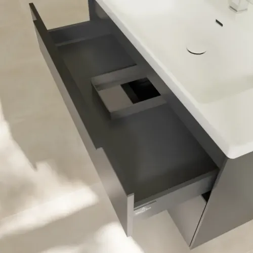Villeroy & Boch Subway 3.0 Тумба под раковину, 2 выдвижных ящика, 973 x 576 x 478 mm, Graphite C57001VR