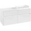 Villeroy & Boch Collaro Тумба под раковину, с подсветкой, 4 выдвижных ящика, 1200 x 548 x 500 mm, Glossy White / Glossy White C114B0DH
