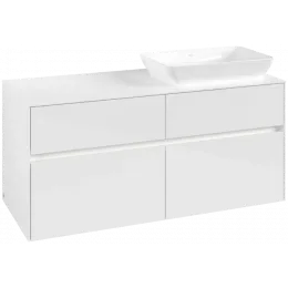 Villeroy & Boch Collaro Тумба под раковину, с подсветкой, 4 выдвижных ящика, 1200 x 548 x 500 mm, Glossy White / Glossy White C114B0DH