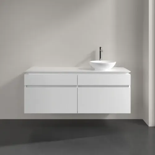 Villeroy & Boch Legato Тумба под раковину, 4 выдвижных ящика, 1400 x 550 x 500 mm, Glossy White / Glossy White B59000DH