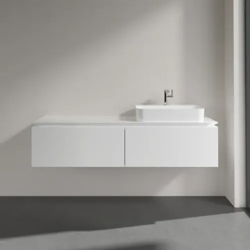 Villeroy & Boch Legato Тумба под раковину, 2 выдвижных ящика, 1600 x 380 x 500 mm, Glossy White / Glossy White B76500DH