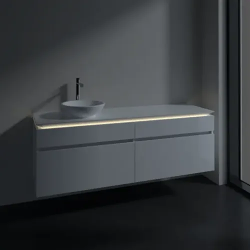 Villeroy & Boch Legato Тумба под раковину, с подсветкой, 4 выдвижных ящика, 1600 x 550 x 500 mm, Glossy White / Glossy White B596L0DH
