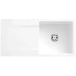 Villeroy & Boch Siluet 60 flat Мойка, включая Комплект слива с ручным управлением, выкл TitanCeram, 980 x 490 mm, Альпийский белый CeramicPlus 33361FR1