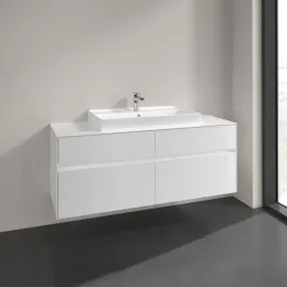 Villeroy & Boch Collaro Тумба под раковину, с подсветкой, 4 выдвижных ящика, 1400 x 548 x 500 mm, Glossy White / Glossy White C088B0DH