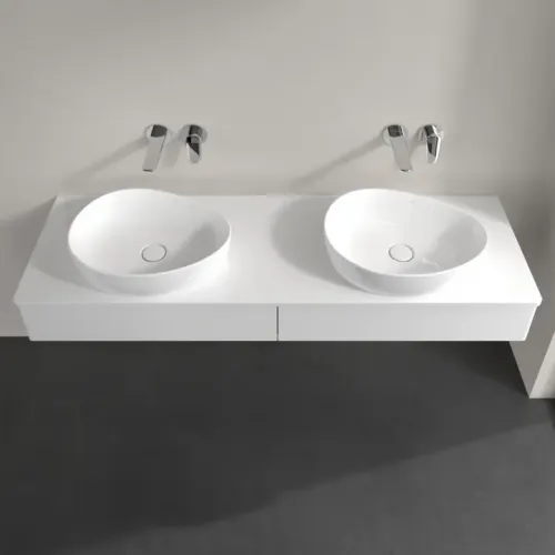 Villeroy & Boch Antao Тумба под раковину, 2 выдвижных ящика, 1600 x 190 x 500 mm, лицевая поверхность без текстурированной отделки, Glossy White Lacquer / Glossy White Lacquer K17010GF