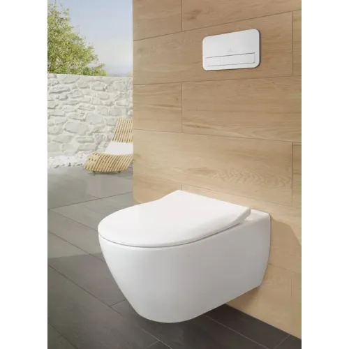 Villeroy & Boch Subway 2.0 Унитаз с открытым смывным краем, настенный, Альпийский белый CeramicPlus 5614R0R1
