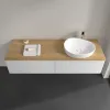 Villeroy & Boch Antao Тумба под раковину, с подсветкой, 4 выдвижных ящика, 1600 x 360 x 500 mm, лицевая поверхность без текстурированной отделки, Glossy White Lacquer / Honey Oak L27051GF