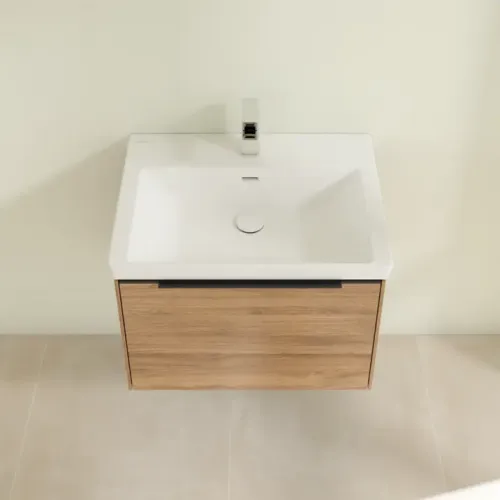 Villeroy & Boch Subway 3.0 Тумба под раковину, с подсветкой, 1 выдвижной ящик, 622 x 429 x 478 mm, Oak Kansas C575L1RH