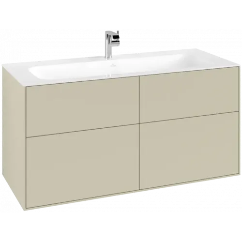 Villeroy & Boch Finion Тумба под раковину, с подсветкой, 4 выдвижных ящика, 1196 x 591 x 498 mm, Silk Grey Matt Lacquer G05000HJ