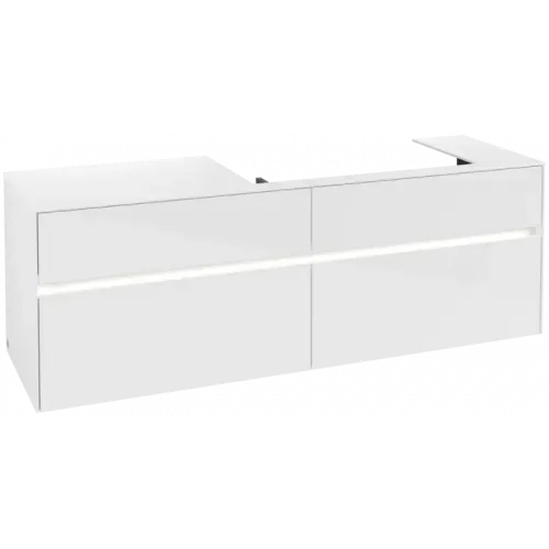 Villeroy & Boch Collaro Тумба под раковину, с подсветкой, 4 выдвижных ящика, 1600 x 548 x 500 mm, Glossy White / Glossy White C027B0DH