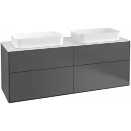Villeroy & Boch Finion Тумба под раковину, с подсветкой, 4 выдвижных ящика, 1600 x 603 x 501 mm, Silk Grey Matt Lacquer G72100HJ