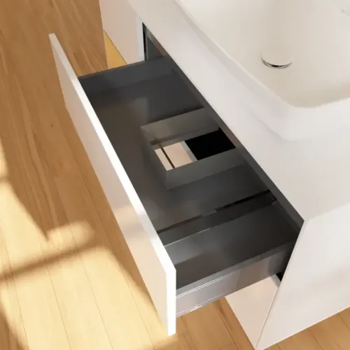 Villeroy & Boch Finion Тумба под раковину, с подсветкой, 3 выдвижных ящика, 1200 x 603 x 501 mm, Glossy White Lacquer / Gold Matt Lacquer G801HFGF