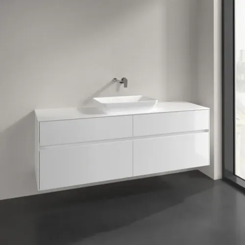 Villeroy & Boch Collaro Тумба под раковину, 4 выдвижных ящика, 1600 x 548 x 500 mm, Glossy White / Glossy White C12000DH