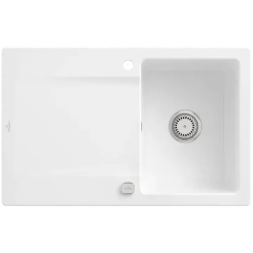 Villeroy & Boch Siluet 45 Мойка, включая Комплект слива с эксцентриком, выкл TitanCeram, 800 x 510 mm, Альпийский белый CeramicPlus 333402R1