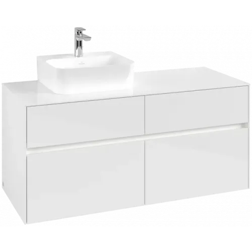 Villeroy & Boch Collaro Тумба под раковину, с подсветкой, 4 выдвижных ящика, 1200 x 548 x 500 mm, Glossy White / Glossy White C098B0DH