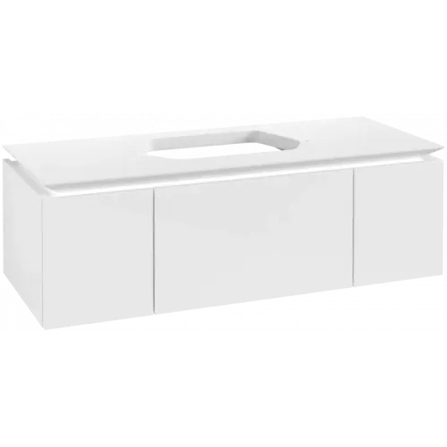 Villeroy & Boch Legato Тумба под раковину, 3 выдвижных ящика, 1200 x 380 x 500 mm, Glossy White / Glossy White B75700DH