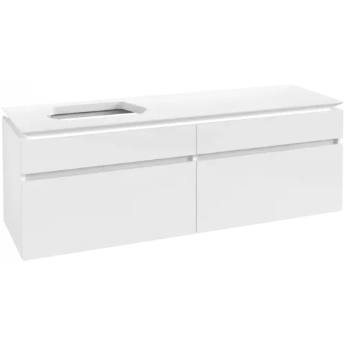 Villeroy & Boch Legato Тумба под раковину, 4 выдвижных ящика, 1600 x 550 x 500 mm, Glossy White / Glossy White B76400DH
