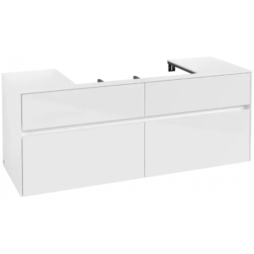 Villeroy & Boch Collaro Тумба под раковину, 4 выдвижных ящика, 1400 x 548 x 500 mm, Glossy White / Glossy White C08800DH