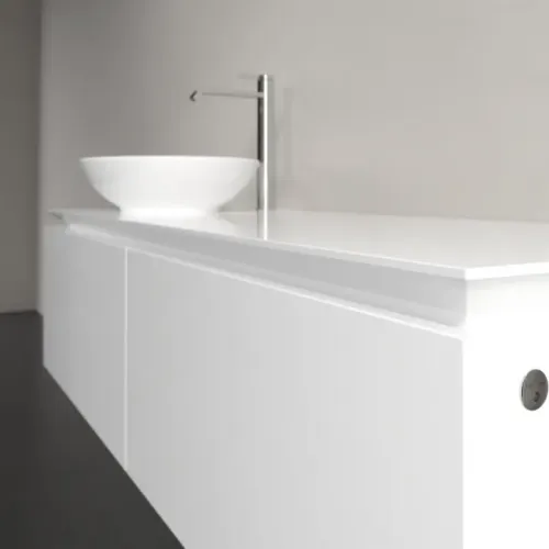 Villeroy & Boch Legato Тумба под раковину, с подсветкой, 2 выдвижных ящика, 1400 x 380 x 500 mm, Glossy White / Glossy White B587L0DH
