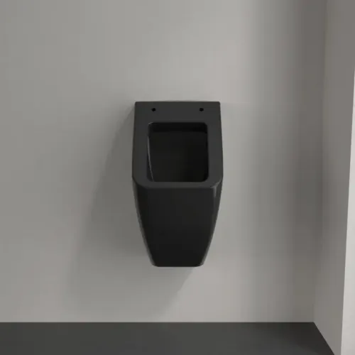 Villeroy & Boch Venticello Писсуар, с отверстиями для крепежа крышки, Скрытый подвод воды, 285 x 320 mm, Ebony CeramicPlus 5504R1S5