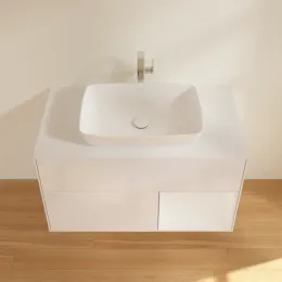 Villeroy & Boch Finion Тумба под раковину, с подсветкой, 2 выдвижных ящика, 1000 x 603 x 501 mm, Glossy White Lacquer / Glossy White Lacquer F781GFGF