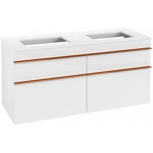 Villeroy & Boch Venticello Тумба под раковину, 4 выдвижных ящика, 1257 x 606 x 502 mm, Glossy White / Glossy White A94405DH