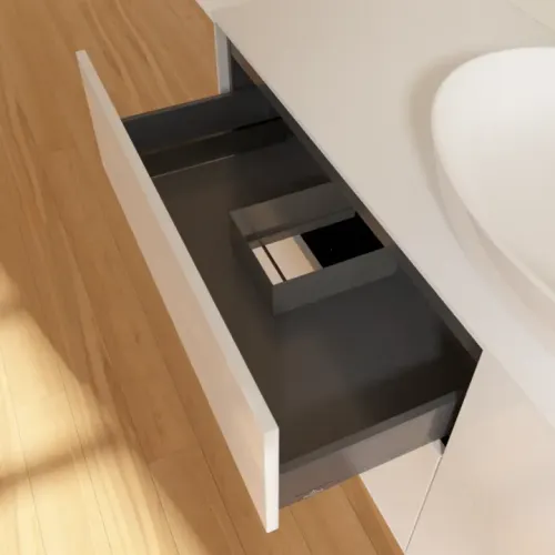 Villeroy & Boch Finion Тумба под раковину, с подсветкой, 4 выдвижных ящика, 1600 x 603 x 501 mm, Glossy White Lacquer G97100GF