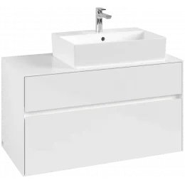 Villeroy & Boch Collaro Тумба под раковину, с подсветкой, 2 выдвижных ящика, 1000 x 548 x 500 mm, Glossy White / Glossy White C127B0DH