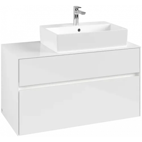 Villeroy & Boch Collaro Тумба под раковину, с подсветкой, 2 выдвижных ящика, 1000 x 548 x 500 mm, Glossy White / Glossy White C127B0DH