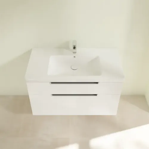 Villeroy & Boch Subway 2.0 Тумба под раковину, 2 выдвижных ящика, 987 x 590 x 449 mm, Glossy White A91500DH