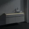 Villeroy & Boch Legato Тумба под раковину, с подсветкой, 4 выдвижных ящика, 1200 x 550 x 500 mm, Soft Grey / Soft Grey B582L0VK