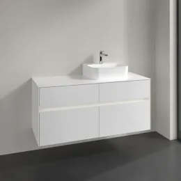 Villeroy & Boch Collaro Тумба под раковину, с подсветкой, 4 выдвижных ящика, 1200 x 548 x 500 mm, Glossy White / Glossy White C099B0DH