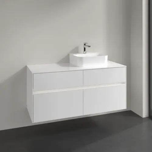 Villeroy & Boch Collaro Тумба под раковину, с подсветкой, 4 выдвижных ящика, 1200 x 548 x 500 mm, Glossy White / Glossy White C099B0DH