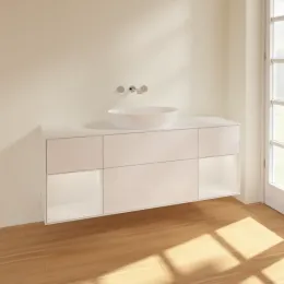 Villeroy & Boch Finion Тумба под раковину, с подсветкой, 4 выдвижных ящика, 1600 x 603 x 501 mm, Glossy White Lacquer / Glossy White Lacquer FD01GFGF