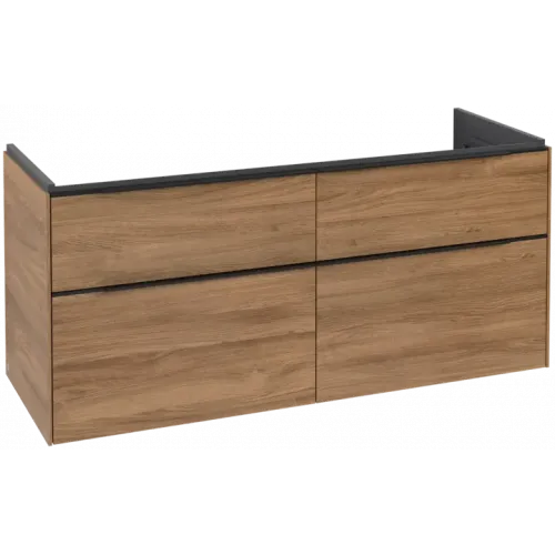 Villeroy & Boch Subway 3.0 Тумба под раковину, 4 выдвижных ящика, 1272 x 576 x 478 mm, Oak Kansas C56801RH