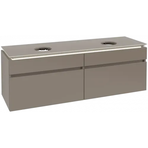 Villeroy & Boch Legato Тумба под раковину, с подсветкой, 4 выдвижных ящика, 1600 x 550 x 500 mm, Truffle Grey / Truffle Grey B600L0VG