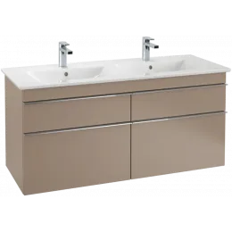 Villeroy & Boch Venticello Двойная раковина для установки на тумбу, 1300 x 500 x 170 mm, Альпийский белый CeramicPlus, с переливом 4111DLR1