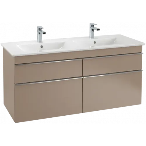 Villeroy & Boch Venticello Двойная раковина для установки на тумбу, 1300 x 500 x 170 mm, Альпийский белый CeramicPlus, с переливом 4111DLR1